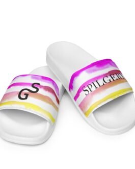 SPILGERY x Little Lines / Slides for Men x Purple-Yellow on White